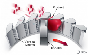 Tomato paste making machine fine cutting head detail
